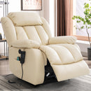 INGALIK 41" Breathable Leather Dual Motor Power Lift Recliner Chair With Heating And Massage, Lay Flat Electric Recliner Lift Assist Recliner For The Elderly