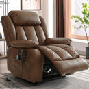 INGALIK 41" Breathable Leather Dual Motor Power Lift Recliner Chair With Heating And Massage, Lay Flat Electric Recliner Lift Assist Recliner For The Elderly