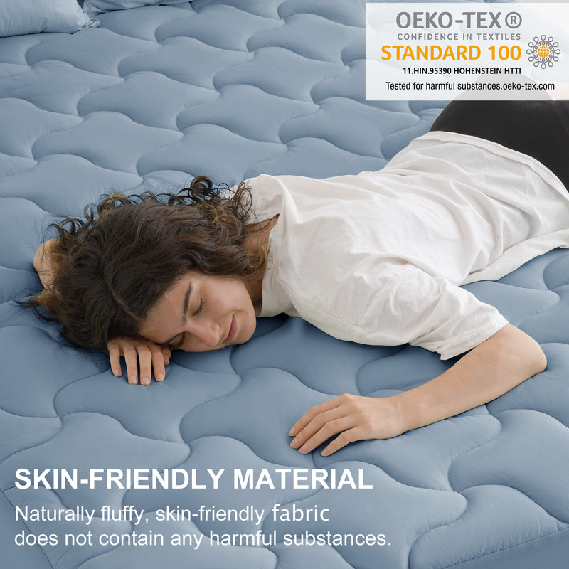 INGALIK Super Soft Mattress Pad Breathable Pillow Top Mattress Cover Fluffy Quilted Fitted Mattress Protector Stretches up 8-21" Deep Pocket Cooling Mattress Topper
