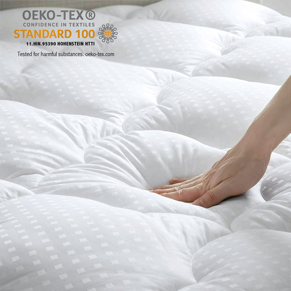 INGALIK Super Soft Mattress Pad Breathable Pillow Top Mattress Cover Fluffy Quilted Fitted Mattress Protector Stretches up 8-21" Deep Pocket Cooling Mattress Topper