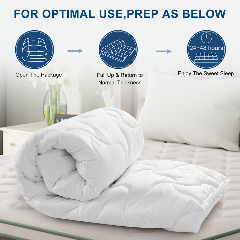 INGALIK Super Soft Mattress Pad Breathable Pillow Top Mattress Cover Fluffy Quilted Fitted Mattress Protector Stretches up 8-21" Deep Pocket Cooling Mattress Topper