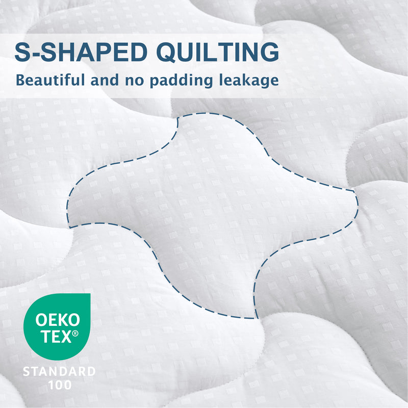 INGALIK Super Soft Mattress Pad Breathable Pillow Top Mattress Cover Fluffy Quilted Fitted Mattress Protector Stretches up 8-21" Deep Pocket Cooling Mattress Topper