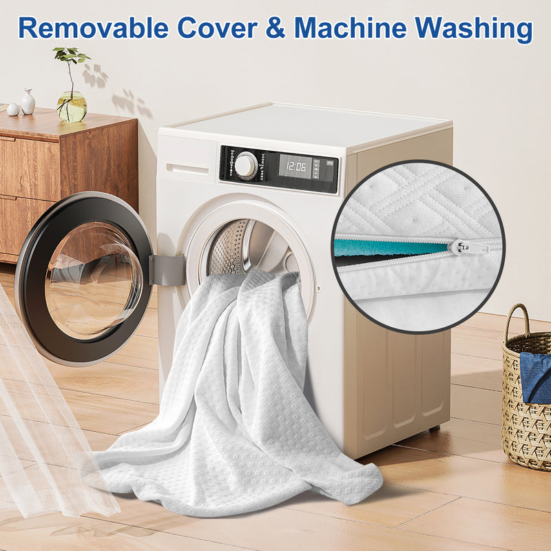 INGALIK 3 inch Gel Infused Memory Foam Mattress Topper, Cooling Bed Topper for Pressure Relief, CertiPUR-US Certified, Removable Cover