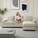 INGALIK 99" Sectional Sofa with Storage Chaise, Oversized L-Shaped Couch, Large Modern Chenille Sofa 3 Seat with Removable Cushion Covers USB Type-C Ports for Living Room