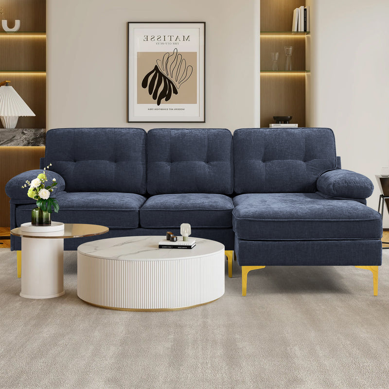 INGALIK Convertible Sectional Sofa Couch, Convertible L Shaped Couch with Reversible Chaise, Sectional Couch for Small Space Apartment, 3 Seater