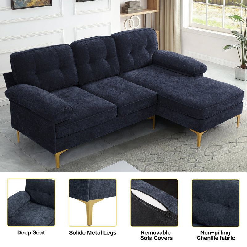 INGALIK Convertible Sectional Sofa Couch, Convertible L Shaped Couch with Reversible Chaise, Sectional Couch for Small Space Apartment, 3 Seater