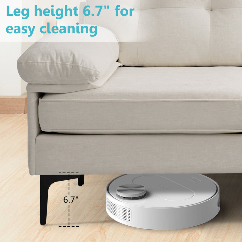 INGALIK Convertible Sectional Sofa Couch, Convertible L Shaped Couch with Reversible Chaise, Sectional Couch for Small Space Apartment, 3 Seater