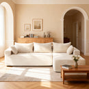 106” Sectional Couch with Chaise, Cloud Boneless Couches Flannel Plush with Deep Seat, L-Shaped Compressed Modular Sofa with Cushions for Living Room, Small Space