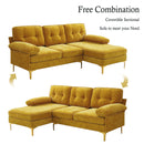 INGALIK Convertible Sectional Sofa Couch, Convertible L Shaped Couch with Reversible Chaise, Sectional Couch for Small Space Apartment, 3 Seater