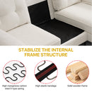 INGALIK Convertible Sectional Sofa Couch, Convertible L Shaped Couch with Reversible Chaise, Sectional Couch for Small Space Apartment, 3 Seater