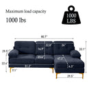 INGALIK Convertible Sectional Sofa Couch, Convertible L Shaped Couch with Reversible Chaise, Sectional Couch for Small Space Apartment, 3 Seater