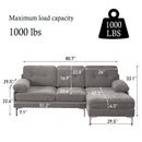 INGALIK Convertible Sectional Sofa Couch, Convertible L Shaped Couch with Reversible Chaise, Sectional Couch for Small Space Apartment, 3 Seater