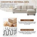 INGALIK 99" Sectional Sofa with Storage Chaise, Oversized L-Shaped Couch, Large Modern Chenille Sofa 3 Seat with Removable Cushion Covers USB Type-C Ports for Living Room