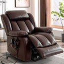 INGALIK 41" Breathable Leather Dual Motor Power Lift Recliner Chair With Heating And Massage, Lay Flat Electric Recliner Lift Assist Recliner For The Elderly