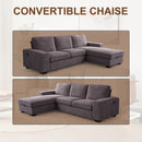 INGALIK 99" Sectional Sofa with Storage Chaise, Oversized L-Shaped Couch, Large Modern Chenille Sofa 3 Seat with Removable Cushion Covers USB Type-C Ports for Living Room