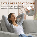 INGALIK 99" Sectional Sofa with Storage Chaise, Oversized L-Shaped Couch, Large Modern Chenille Sofa 3 Seat with Removable Cushion Covers USB Type-C Ports for Living Room