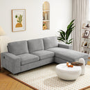 INGALIK 99" Sectional Sofa with Storage Chaise, Oversized L-Shaped Couch, Large Modern Chenille Sofa 3 Seat with Removable Cushion Covers USB Type-C Ports for Living Room