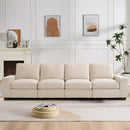 INGALIK Modern Modular Couch Sofa with Seats Storage, Sectional Couch with W/Deep Seat, Comfy Chenille Loveseat Sofa for Living Room, Side Pockets, USB Port, Removable Cover