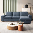 INGALIK 99" Sectional Sofa with Storage Chaise, Oversized L-Shaped Couch, Large Modern Chenille Sofa 3 Seat with Removable Cushion Covers USB Type-C Ports for Living Room