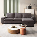 INGALIK 99" Sectional Sofa with Storage Chaise, Oversized L-Shaped Couch, Large Modern Chenille Sofa 3 Seat with Removable Cushion Covers USB Type-C Ports for Living Room