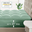 INGALIK Plush Soft Mattress Topper, 400TC Extra Thick Breathable Pad, Cooling Technology, Pressure Relief, 8-21" Deep Elastic Pocket