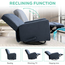 INGALIK 360 Degrees Swivel Rocker Recliner, Glider Rocking Chair Nursery, Fabric Single Sofa