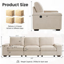 INGALIK Modern Modular Couch Sofa with Seats Storage, Sectional Couch with W/Deep Seat, Comfy Chenille Loveseat Sofa for Living Room, Side Pockets, USB Port, Removable Cover