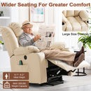 INGALIK Power Lift Recliner Chair Dual Motor, Electric Leather Recliner for Elderly with Heat and Massage, Lay Flat Assist Recliner with Side Pocket, Cup Holders