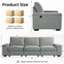 INGALIK Modern Modular Couch Sofa with Seats Storage, Sectional Couch with W/Deep Seat, Comfy Chenille Loveseat Sofa for Living Room, Side Pockets, USB Port, Removable Cover