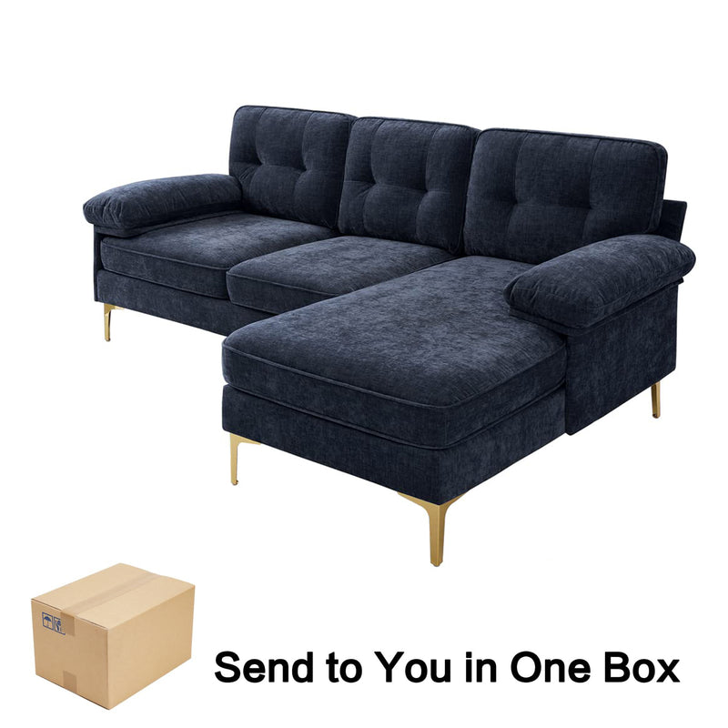 INGALIK Convertible Sectional Sofa Couch, Convertible L Shaped Couch with Reversible Chaise, Sectional Couch for Small Space Apartment, 3 Seater
