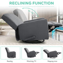 INGALIK 360 Degrees Swivel Rocker Recliner, Glider Rocking Chair Nursery, Fabric Single Sofa