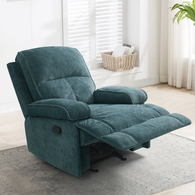 INGALIK Oversized Rocker Recliner Chair for Adults, Ergonomic Recliner Chair with Extra Large Footrest, Comfortable Reclining Chair for Living Room, Beige