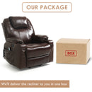 INGALIK Leather Power Lift Recliner for Elderly, Massage Electric Recliner Chairs with Heat, USB Ports, 2 Cup Holders, Easy to Reach Side Button, Brown