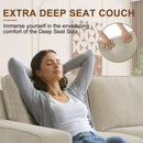 INGALIK 99" Sectional Sofa with Storage Chaise, Oversized L-Shaped Couch, Large Modern Chenille Sofa 3 Seat with Removable Cushion Covers USB Type-C Ports for Living Room