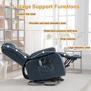 INGALIK 41" Breathable Leather Dual Motor Power Lift Recliner Chair With Heating And Massage, Lay Flat Electric Recliner Lift Assist Recliner For The Elderly