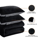 INGALIK  Sherpa Comforter Set, Soft Quilted Down Alternative Comforter Reversible Duvet with 2 Pillowcases, Plush Warm Fall Winter 3 Piece Bedding Sets