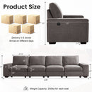 INGALIK Modern Modular Couch Sofa with Seats Storage, Sectional Couch with W/Deep Seat, Comfy Chenille Loveseat Sofa for Living Room, Side Pockets, USB Port, Removable Cover