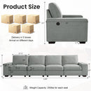 INGALIK Modern Modular Couch Sofa with Seats Storage, Sectional Couch with W/Deep Seat, Comfy Chenille Loveseat Sofa for Living Room, Side Pockets, USB Port, Removable Cover