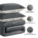 INGALIK  Sherpa Comforter Set, Soft Quilted Down Alternative Comforter Reversible Duvet with 2 Pillowcases, Plush Warm Fall Winter 3 Piece Bedding Sets