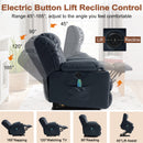 INGALIK Power Lift Recliner Chair Dual Motor, Electric Leather Recliner for Elderly with Heat and Massage, Lay Flat Assist Recliner with Side Pocket, Cup Holders