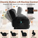 INGALIK Power Lift Recliner Chair Dual Motor, Electric Leather Recliner for Elderly with Heat and Massage, Lay Flat Assist Recliner with Side Pocket, Cup Holders