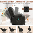 INGALIK Power Lift Recliner Chair Dual Motor, Electric Leather Recliner for Elderly with Heat and Massage, Lay Flat Assist Recliner with Side Pocket, Cup Holders