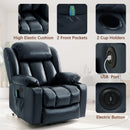 INGALIK Power Lift Recliner Chair Dual Motor, Electric Leather Recliner for Elderly with Heat and Massage, Lay Flat Assist Recliner with Side Pocket, Cup Holders