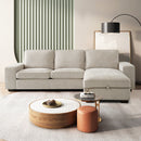 INGALIK 99" Sectional Sofa with Storage Chaise, Oversized L-Shaped Couch, Large Modern Chenille Sofa 3 Seat with Removable Cushion Covers USB Type-C Ports for Living Room