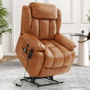 INGALIK 41" Breathable Leather Dual Motor Power Lift Recliner Chair With Heating And Massage, Lay Flat Electric Recliner Lift Assist Recliner For The Elderly
