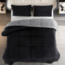 INGALIK  Sherpa Comforter Set, Soft Quilted Down Alternative Comforter Reversible Duvet with 2 Pillowcases, Plush Warm Fall Winter 3 Piece Bedding Sets