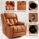 INGALIK Power Lift Recliner Chair Dual Motor, Electric Leather Recliner for Elderly with Heat and Massage, Lay Flat Assist Recliner with Side Pocket, Cup Holders