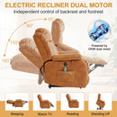 INGALIK 41" Breathable Leather Dual Motor Power Lift Recliner Chair With Heating And Massage, Lay Flat Electric Recliner Lift Assist Recliner For The Elderly