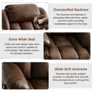 INGALIK Power Lift Recliner Chair Dual Motor, Electric Leather Recliner for Elderly with Heat and Massage, Lay Flat Assist Recliner with Side Pocket, Cup Holders