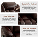 INGALIK Power Lift Recliner Chair Dual Motor, Electric Leather Recliner for Elderly with Heat and Massage, Lay Flat Assist Recliner with Side Pocket, Cup Holders